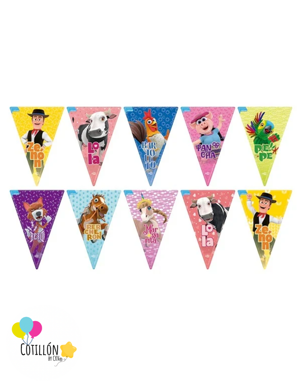 Banderín Decorativo La Granja de Zenón para decoración de cumpleaños infantiles y fiestas temáticas.
