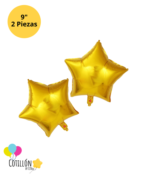 Globo Metalizado Forma de Estrella 9" x 2 Unidades