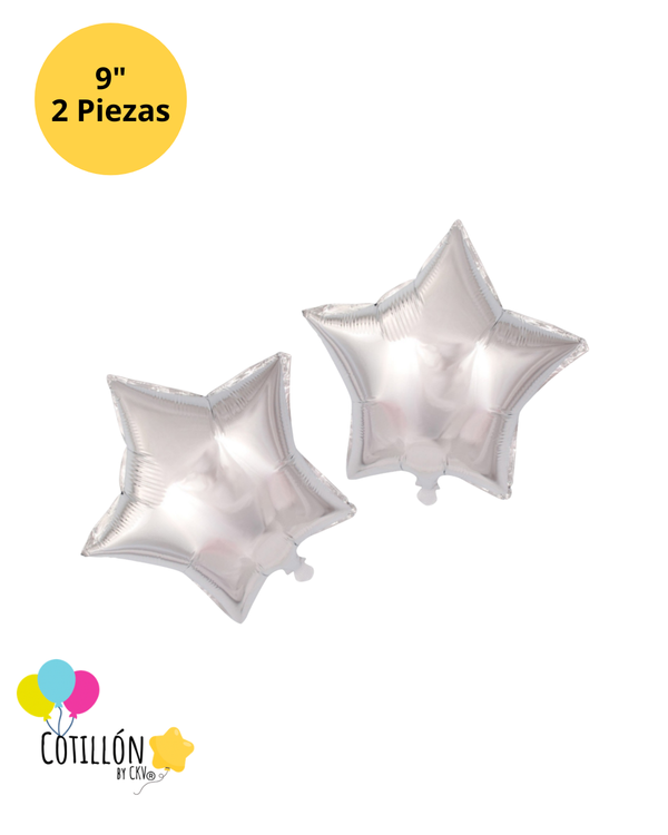 Globo Metalizado Forma de Estrella 9" x 2 Unidades