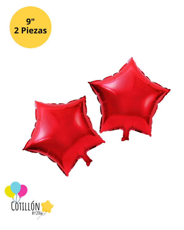 Globo Metalizado Forma de Estrella 9" x 2 Unidades