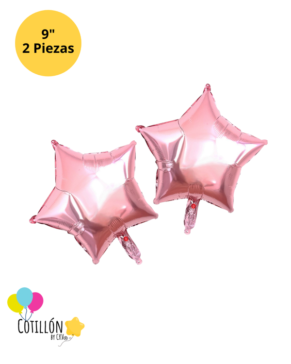 Globo Metalizado Forma de Estrella 9" x 2 Unidades