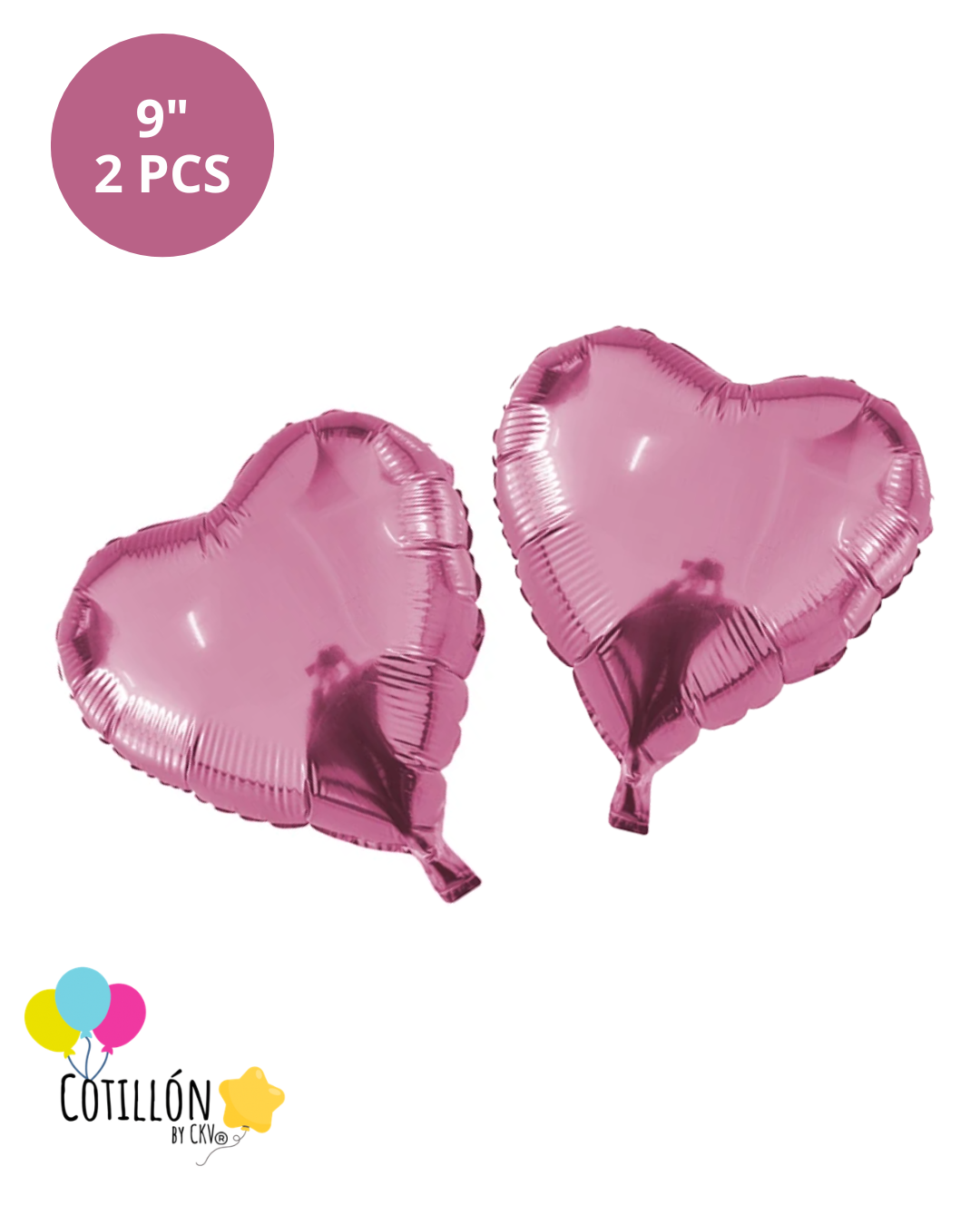 Globos Corazón Metalizados x 2 Unidades