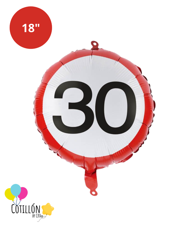 Globo Metalizado Señal de Velocidad 18 Pulgadas