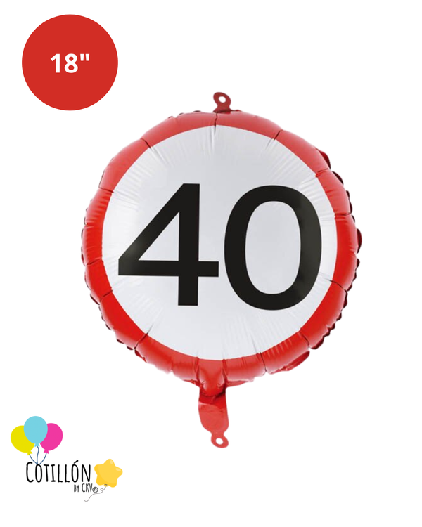 Globo Metalizado Señal de Velocidad 18 Pulgadas