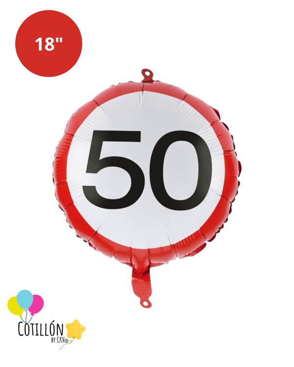 Globo Metalizado Señal de Velocidad 18 Pulgadas