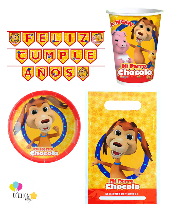 Pack Cumpleaños Mi Perro Chocolo - 6 Niños