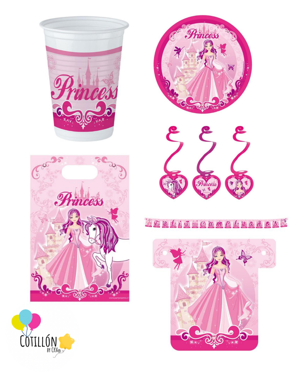 Kit Decoración Princesa y Unicornio – 6 Niños