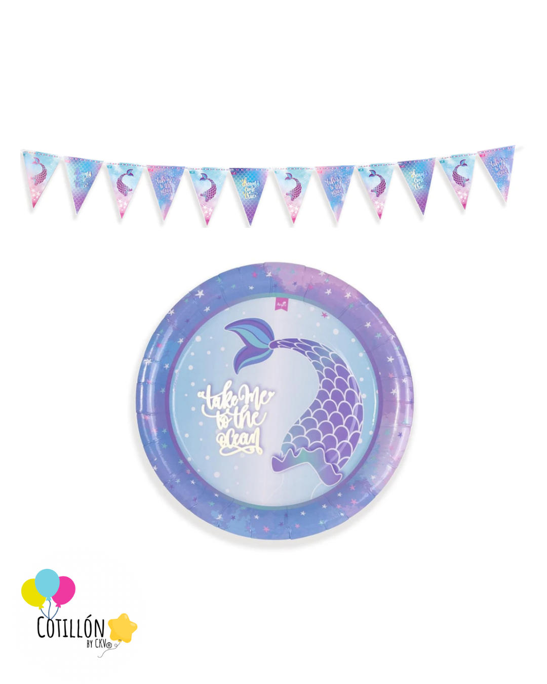Kit Decoración Sirenita - 6 niños