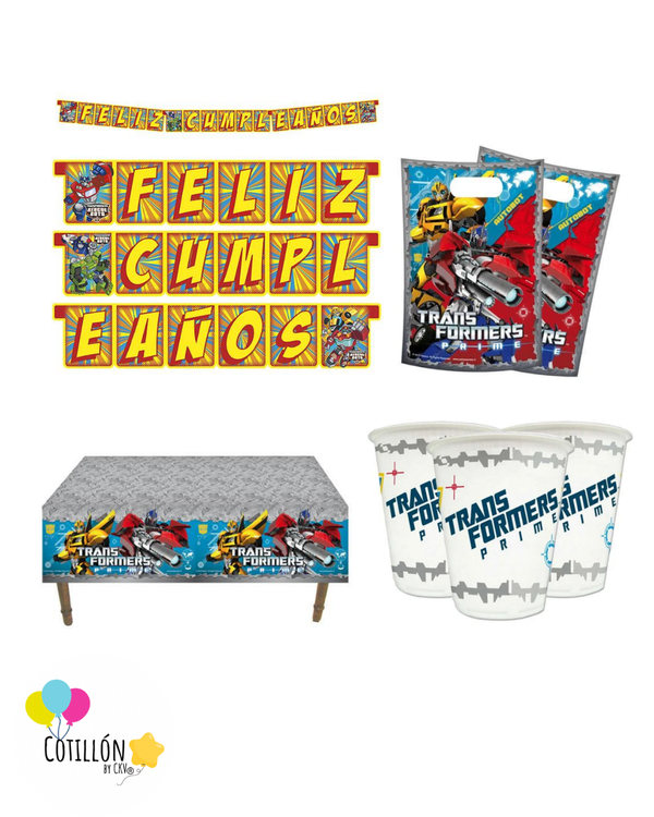 🔥 Kit Decoración Transformers – 6 Niños