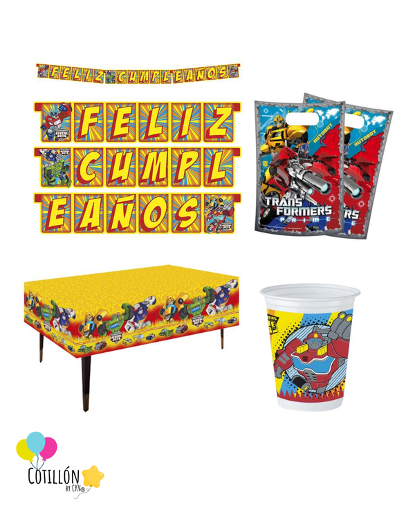 🔥 Kit Decoración Transformers – 6 Niños