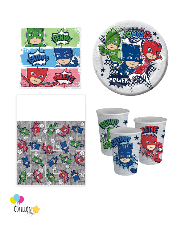 ✨ Pack MESA MINI PJ MASK - 6 Niños