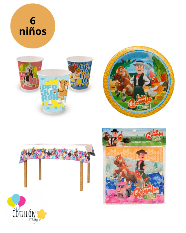 Pack Mesa Mini La Granja de Zenón - 6 niños 🎉