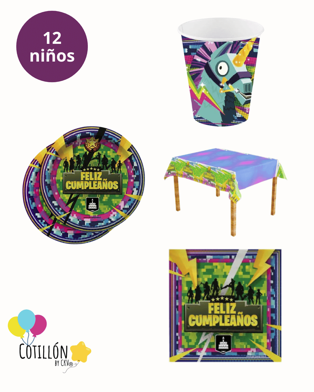 ⭐ Pack Mesa Familia Fortnite - 12 niños