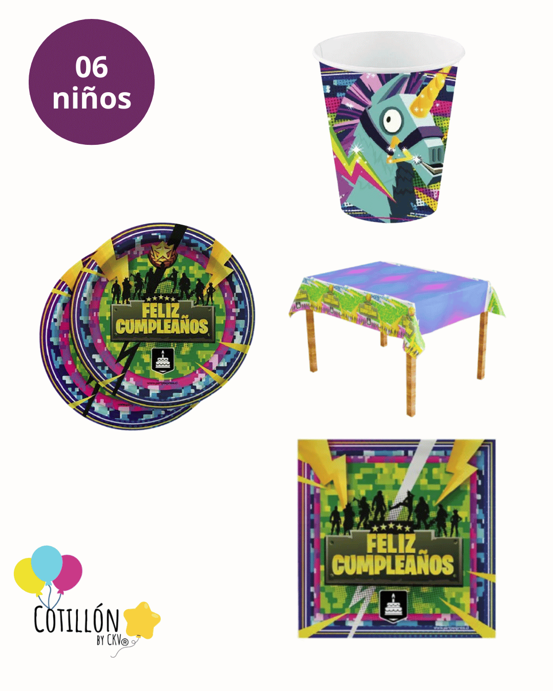 Pack Mesa Mini Fortnite - 6 niños