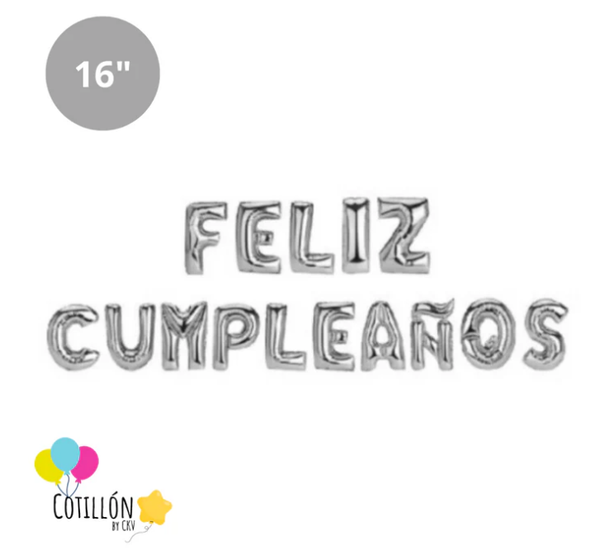 Globo Frase "Feliz Cumpleaños" 16" – Varios Colores
