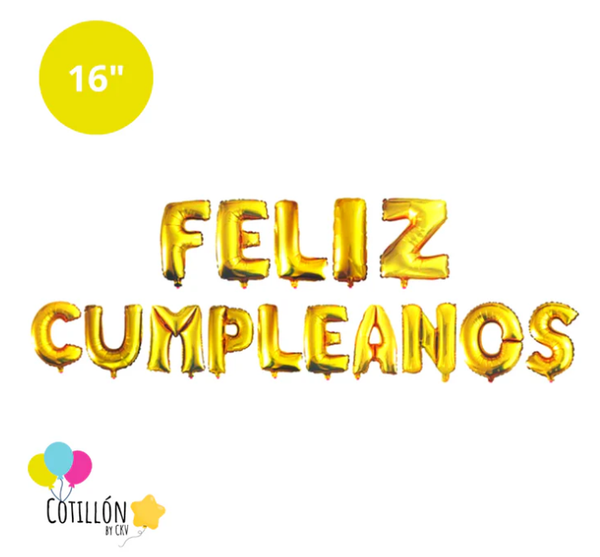 Globo Frase "Feliz Cumpleaños" 16" – Varios Colores