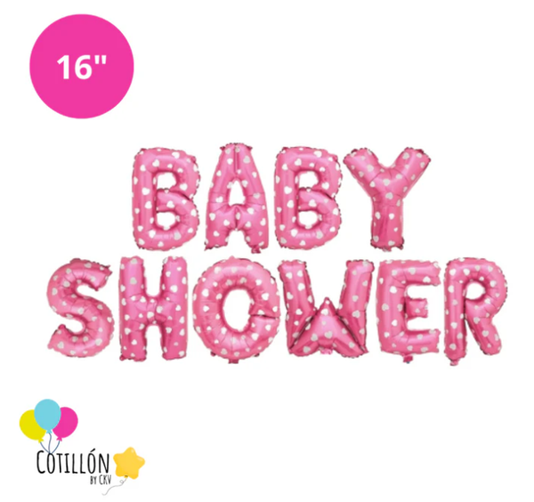 Globo Frase "Baby Shower" 16" – Celeste y Rosado