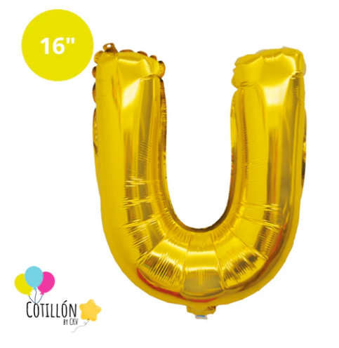 Globo Metalizado Letra U 16"