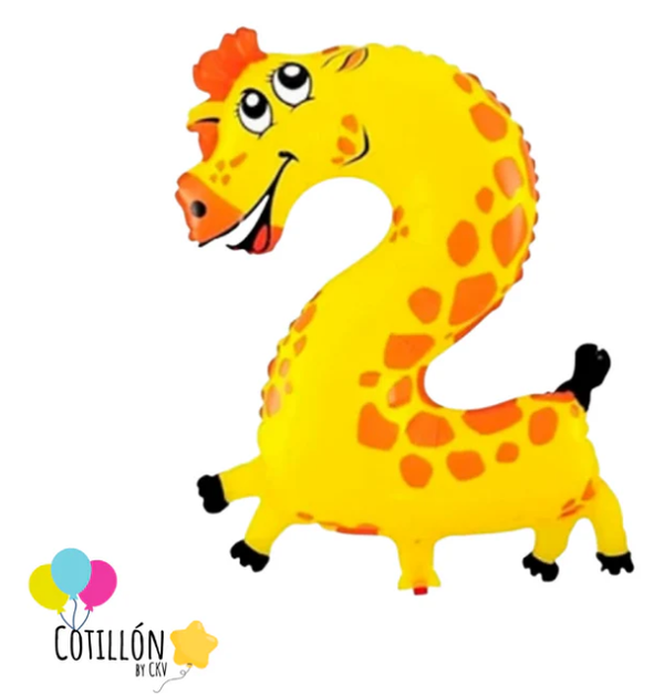 Globo Metalizado Número Diseño Animal