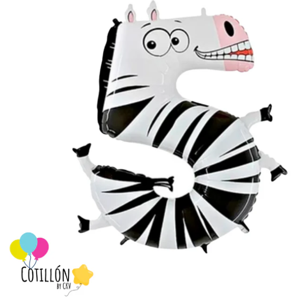 Globo Metalizado Número Diseño Animal