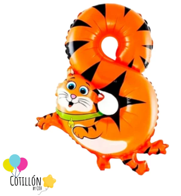 Globo Metalizado Número Diseño Animal