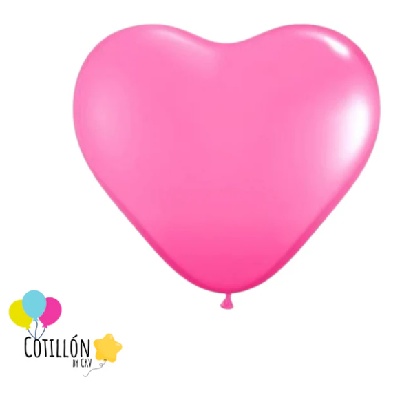 Globo Látex Corazón Rojo x 12 Unidades