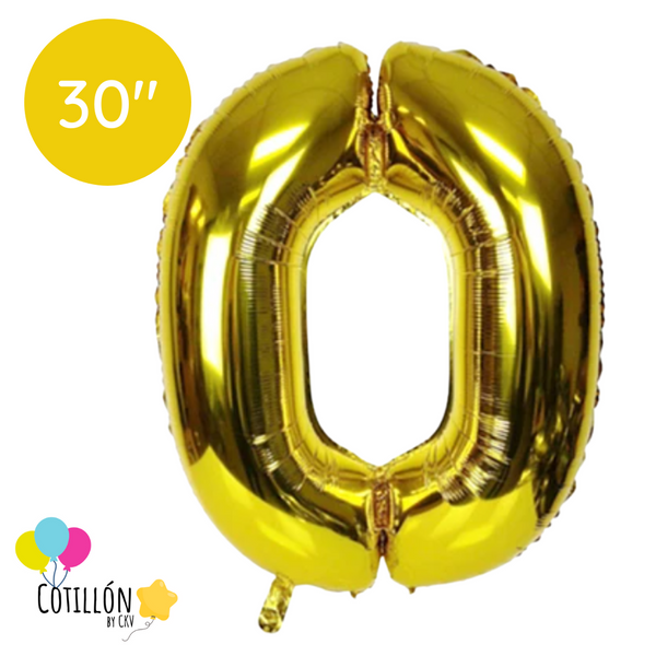Globo Dorado 30" Numero 0
