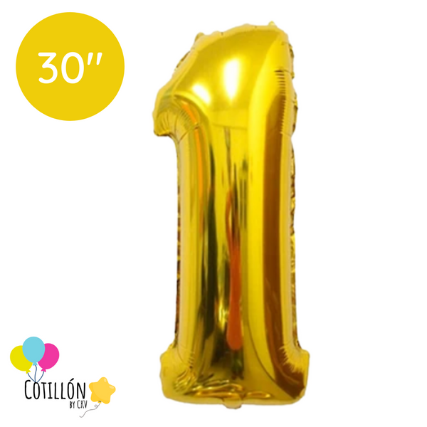 Globo Dorado 30" Numero 1