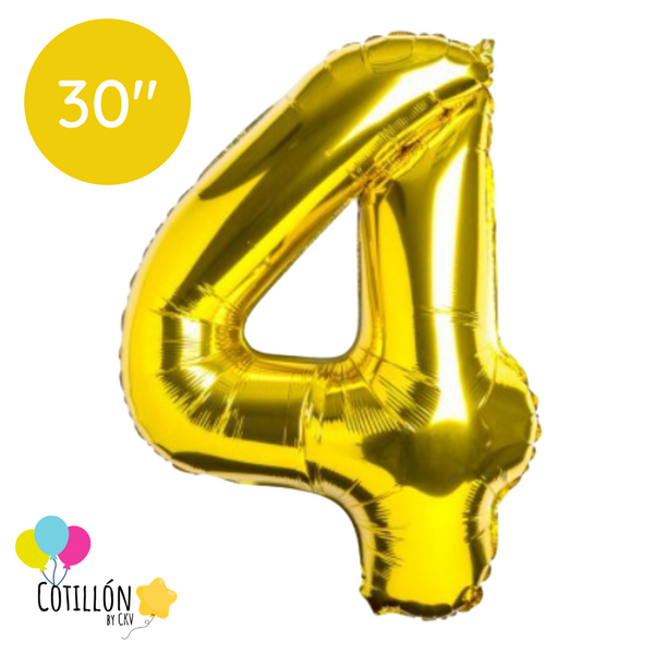 Globo Dorado 30" Numero 4
