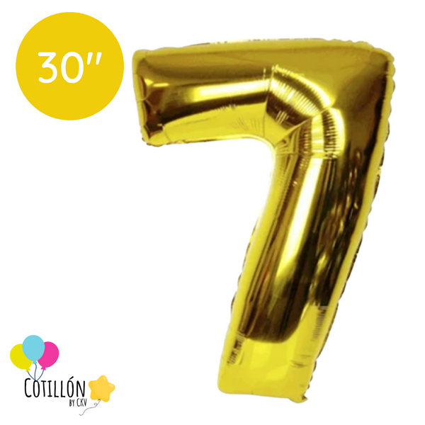 Globo Dorado 30" Numero 7