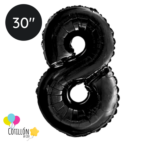 Globo Black 30" Numero 8