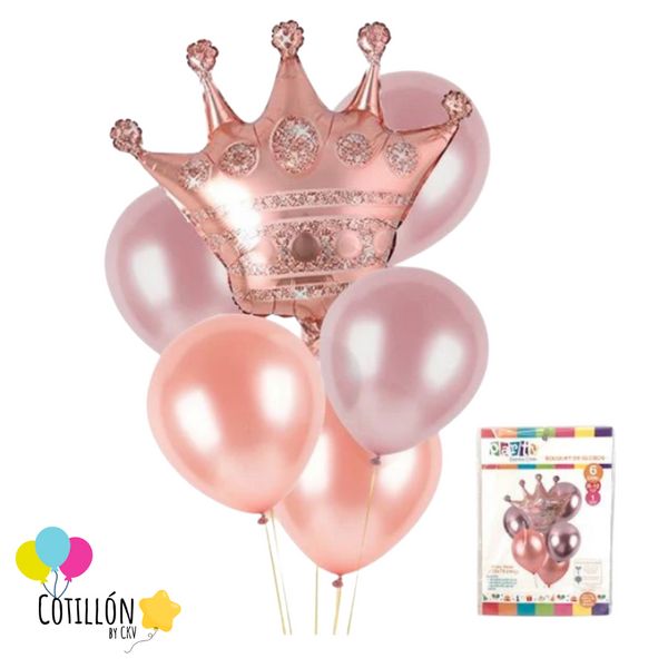 Bouquet de Globos Corona Rose Gold