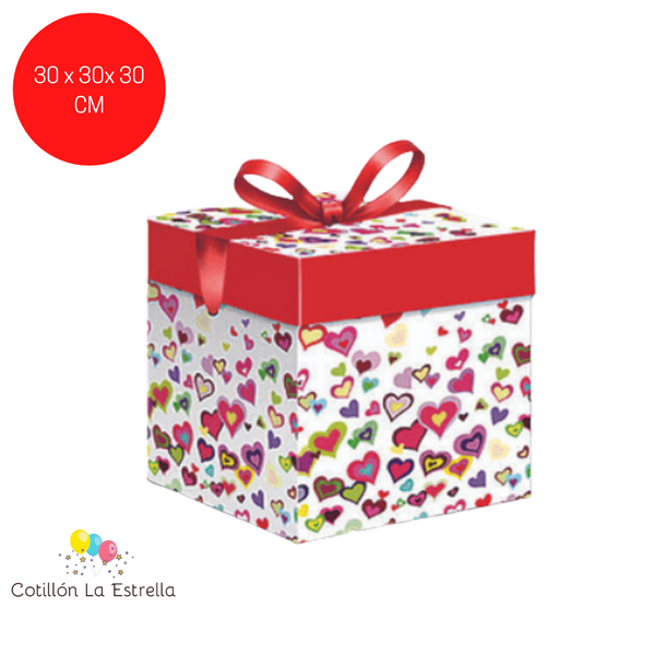 Caja de Regalo Corazones Rojo Grande