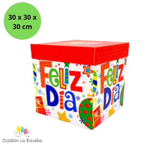 Caja de Regalo Feliz Día Grande Rojo