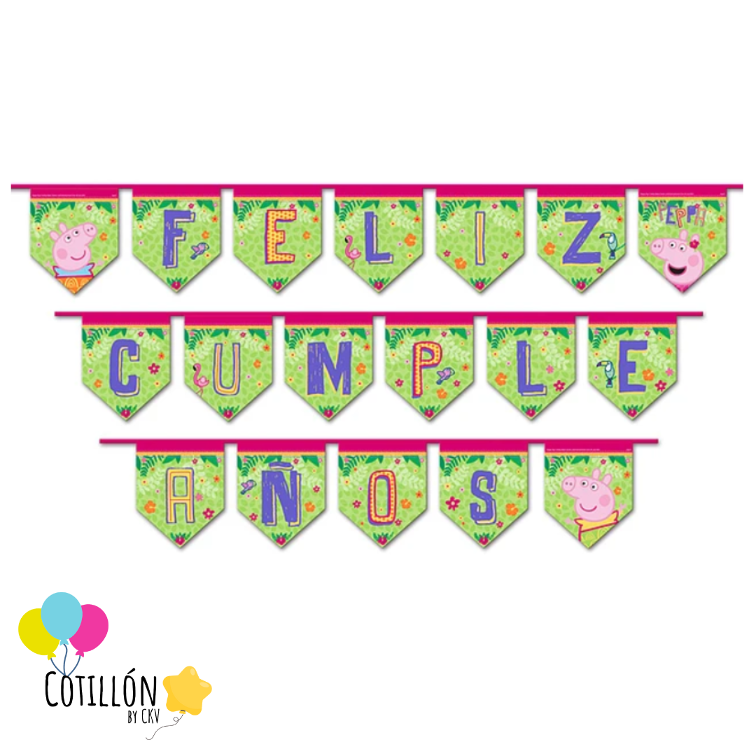 Guirnalda Feliz Cumpleaños Peppa Pig