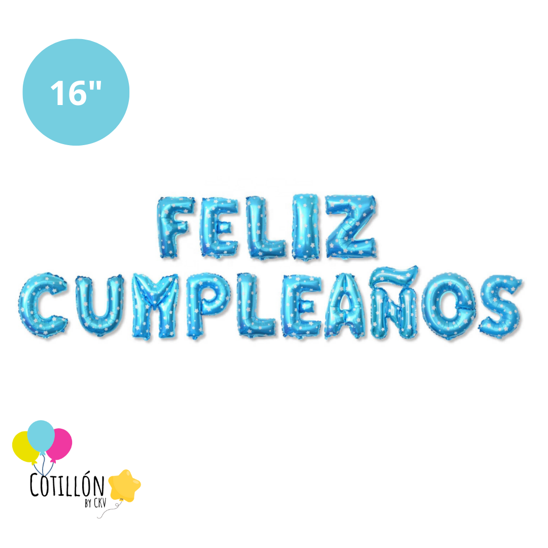 Globo Frase "Feliz Cumpleaños" 16" – Varios Colores