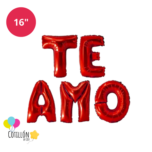 Frase Te Amo Rojo 16"