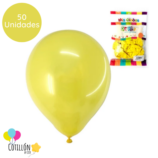 Globo Liso Amarillo R9 x 50 Unidades