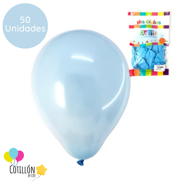 Globo Liso Celeste R9 x 50 Unidades