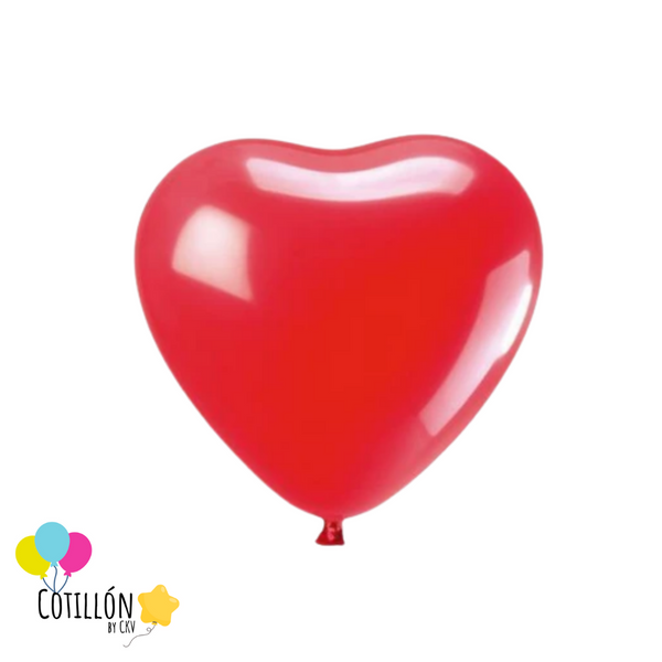 Globo Corazón Rojo x 12 Unidades