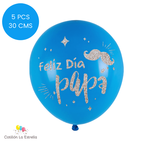 Globo Día del Padre Azul x 5 PCS