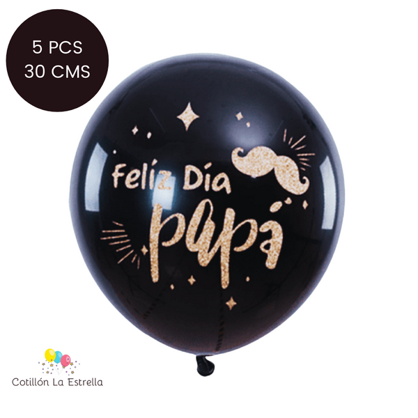 Globo Día del Padre Negro x 5 PCS