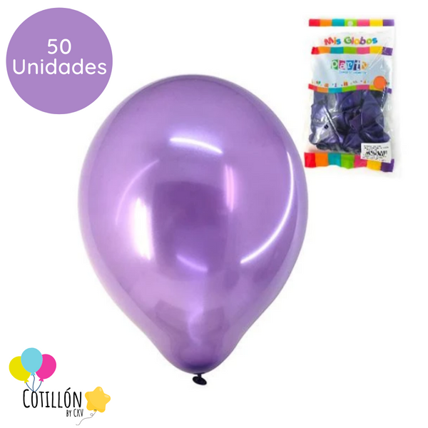 Globo Liso Lila R9 x 50 Unidades