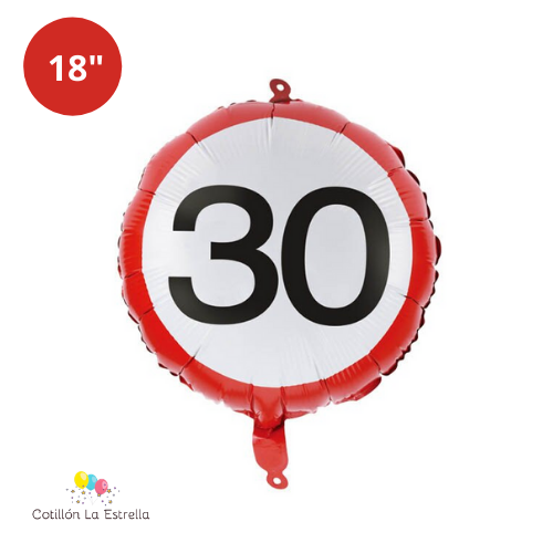 Globo Metalizado Señal N°30 - 18P