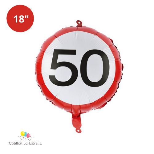 Globo Metalizado Señal N°50 - 18P