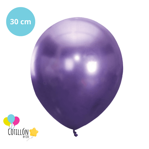 Globo Morado Cromado x 5 Unidades