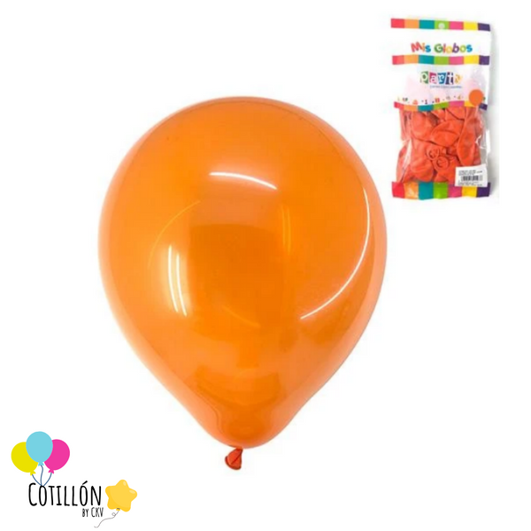 Globo Liso Naranjo R9 x 50 Unidades