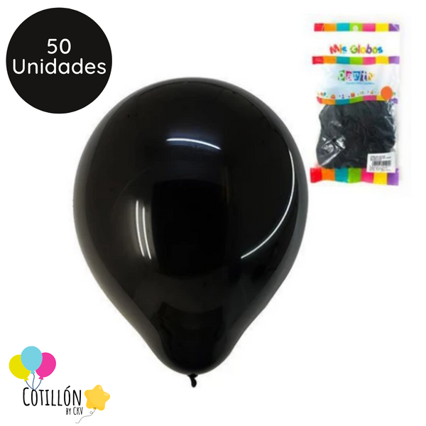 Globo Liso Negro R9 x 50 Unidades