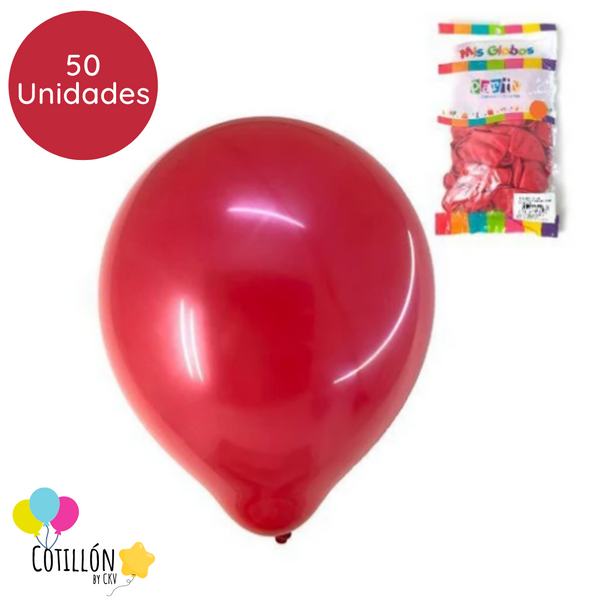 Globo Liso Rojo R9 x 50 Unidades