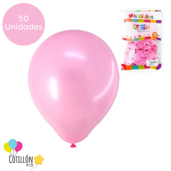 Globo Liso Rosa R9 x 50 Unidades